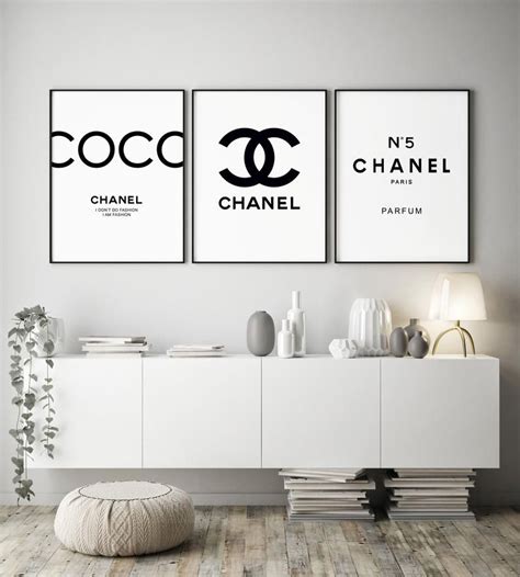 chanel black and white wall decor|chanel inspired home decor.